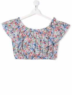 floral-print top