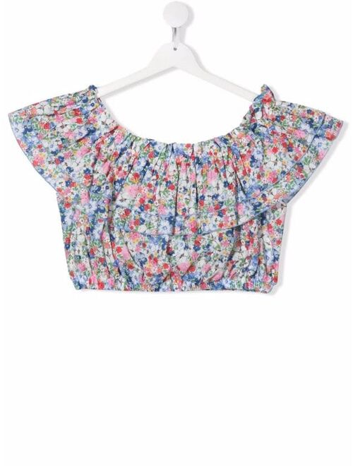 Monnalisa floral-print top