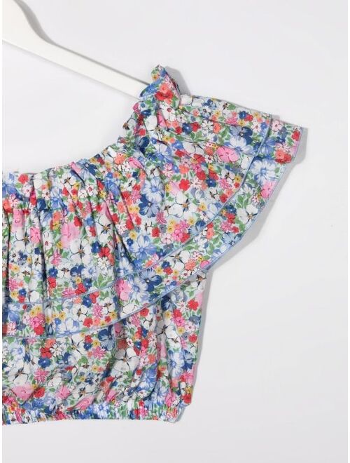 Monnalisa floral-print top