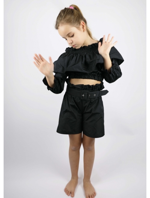 MSGM Kids off-shoulder cropped blouse