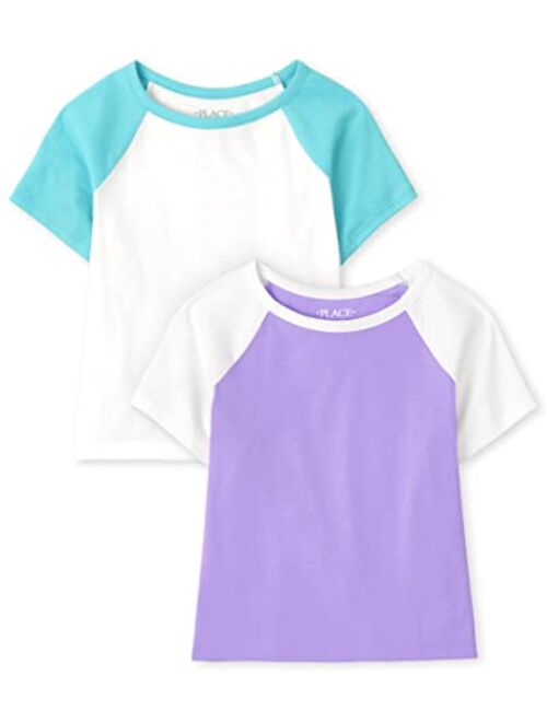 The Children's Place 2 Pack Girls Colorblock Raglan Top 2-Pack