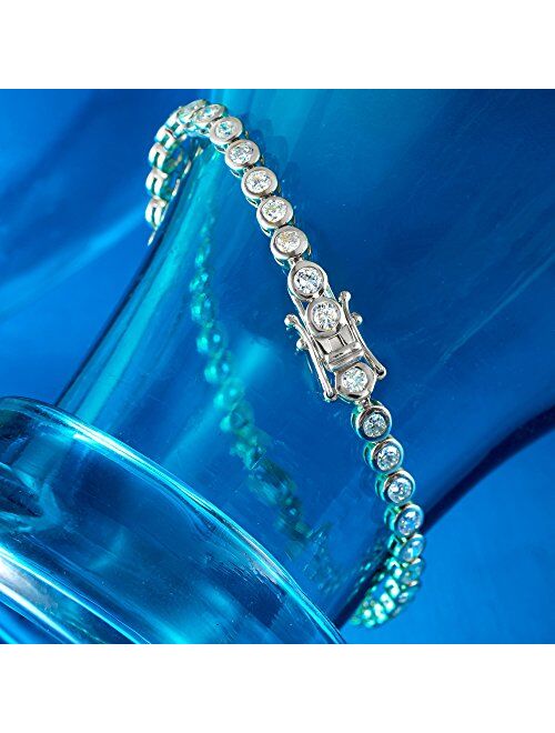 Ross-Simons 5.00 ct. t.w. Bezel-Set Diamond Tennis Bracelet in 14kt White Gold