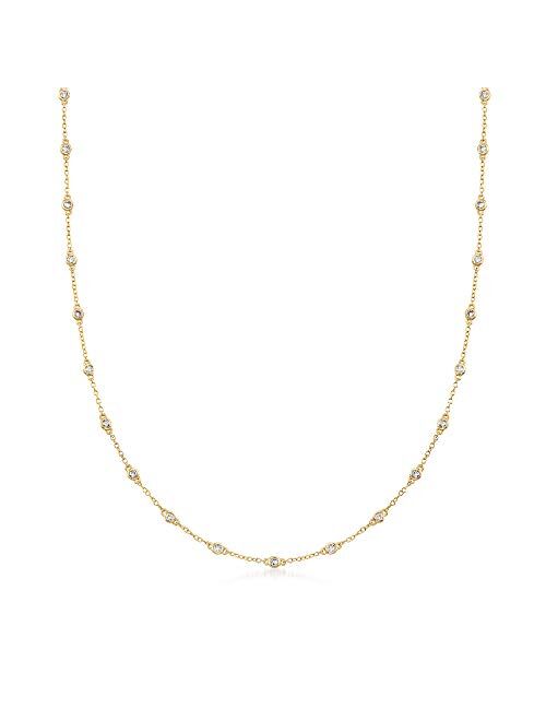 Ross-Simons 14kt Gold Diamond Bezel-Set Station Necklace