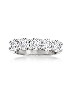 Diamond Five Stone Ring in 14kt White Gold