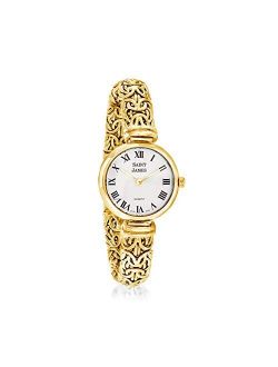 Saint James Women's 22mm 14kt Yellow Gold Byzantine Watch. 7 inches