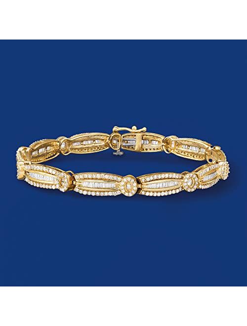 Ross-Simons 3.00 ct. t.w. Baguette and Round Diamond Bracelet in 14kt Yellow Gold