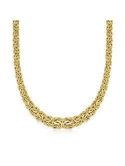 14kt Yellow Gold Graduated Byzantine Necklace