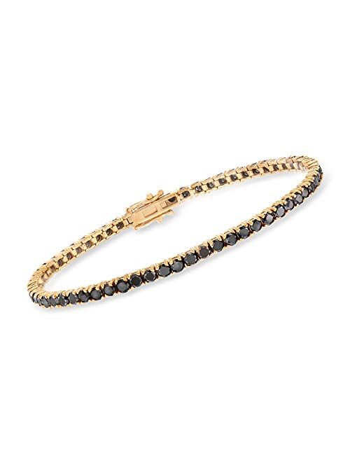 Ross-Simons 5.00 ct. t.w. Black Diamond Tennis Bracelet in 14kt Yellow Gold