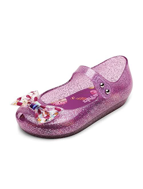 DREAM PAIRS Girls Dress Shoes Toddler Cosplay Clear Sparkle Jelly Sandals with Bow Mary Jane Flats