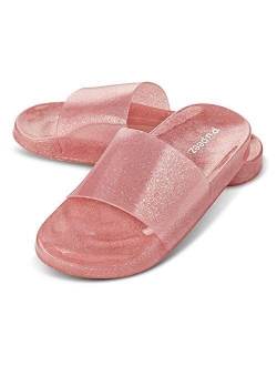 Pupeez Girls Summer Open Toe Jelly Slide Sandals