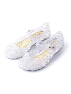 JerrisApparel Girls Princess Sandals Cosplay Party Jelly Shoes Mary Jane Costumes Flats Shoes