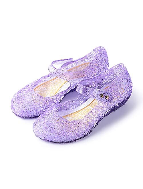 JerrisApparel Girls Princess Sandals Cosplay Party Jelly Shoes Mary Jane Costumes Flats Shoes