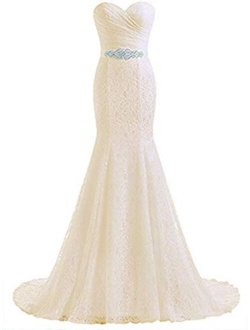 Likedpage Women's Lace Mermaid Bridal Wedding Dresses