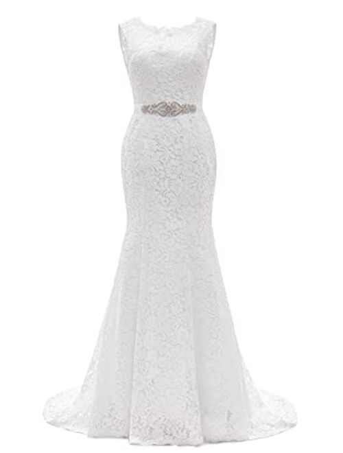 Likedpage Women's Lace Mermaid Bridal Wedding Dresses