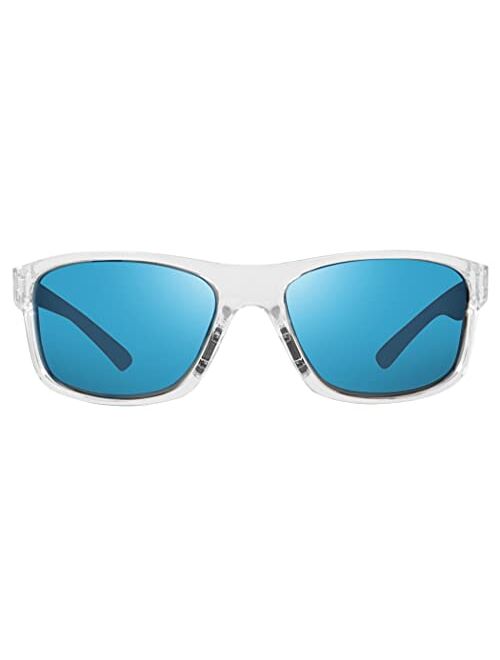 Revo Sunglasses Harness: Polarized Lens with Rectangle Sport Wrap Frame