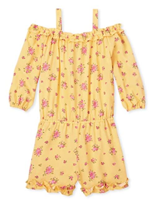 The Children's Place girls The Children's Place Girls Floral Off Shoulder Ruffle Romper