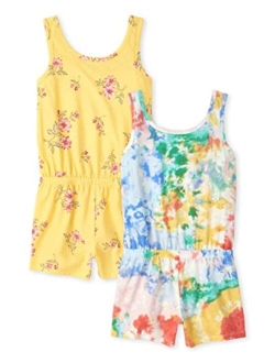 girls The Children's Place Girls Print Romper 2-pack