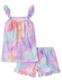 Girls Sleeveless Cami and Shorts 2 Piece Pajama Set