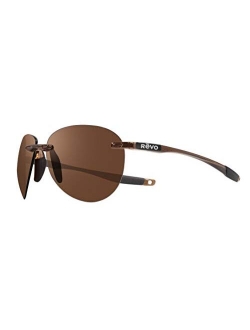 Sunglasses Descend A: Polarized Lens with Rimless Aviator Frame