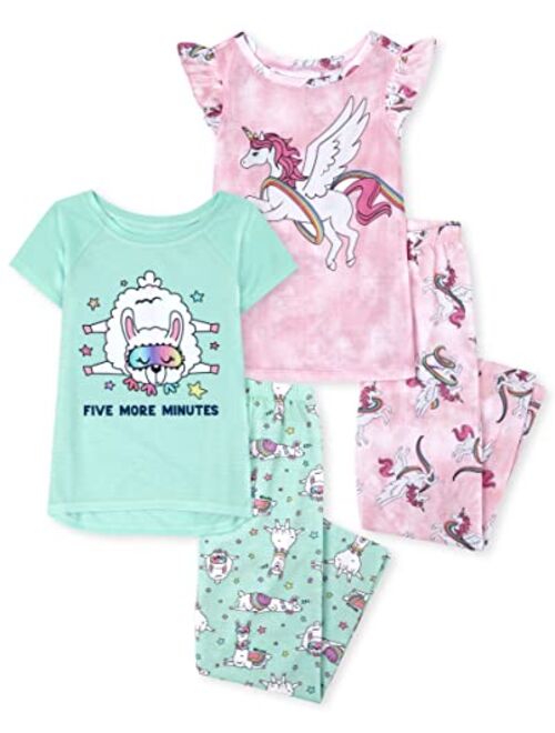 The Children's Place Girls Short Sleeve Top and Pants 2 Piece Pajama Sets