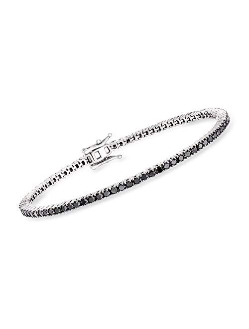 Ross-Simons 3.00 ct. t.w. Black Diamond Tennis Bracelet in Sterling Silver