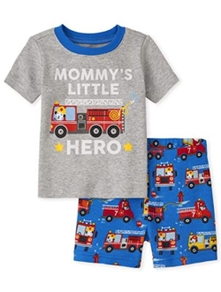 Baby Toddler Boys Sleeve Top and Shorts Snug Fit 100% Cotton 2 Piece Pajama Sets