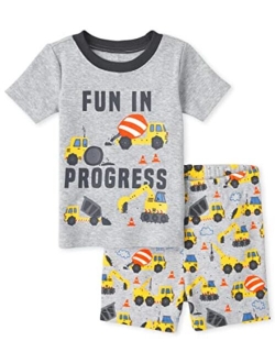 Baby Toddler Boys Sleeve Top and Shorts Snug Fit Cotton 2 Piece Pajama Sets