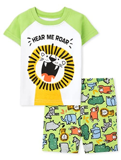 The Children's Place Baby Toddler Boys Short Sleeve Top and Pants Snug Fit Cotton 2 Piece Pajama Sets