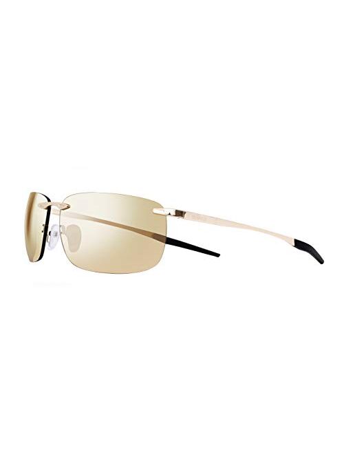 Revo Sunglasses Descend Z: Polarized Rimless Lens with Stainless Steel Arms