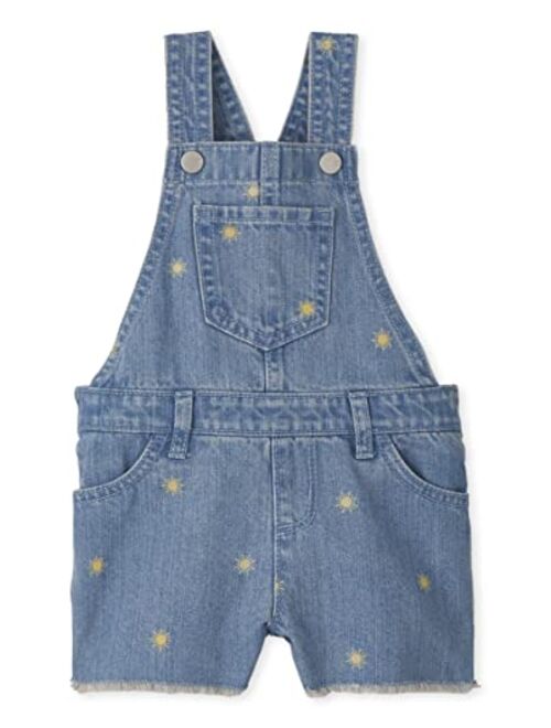 The Children's Place Baby and Toddler Girls Denim Shortalls