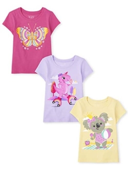 Baby Toddler Girls Short Sleeve Graphic T-Shirt 3-Pack