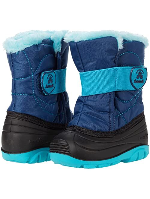 Kamik Kids Snowbug F (Toddler) Nylon Slip on Round Toe Waterproof Adjustable Snow Boot