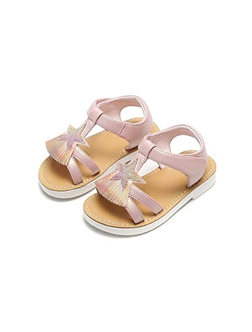 THEE BRON White Toddler Girls Sandals Little/Big Kids Dress Flip Flops