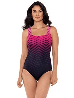 Women's Swimwear Sport Fashion Prime Performance Scoop Neck Soft Cup One Piece Swimsuit