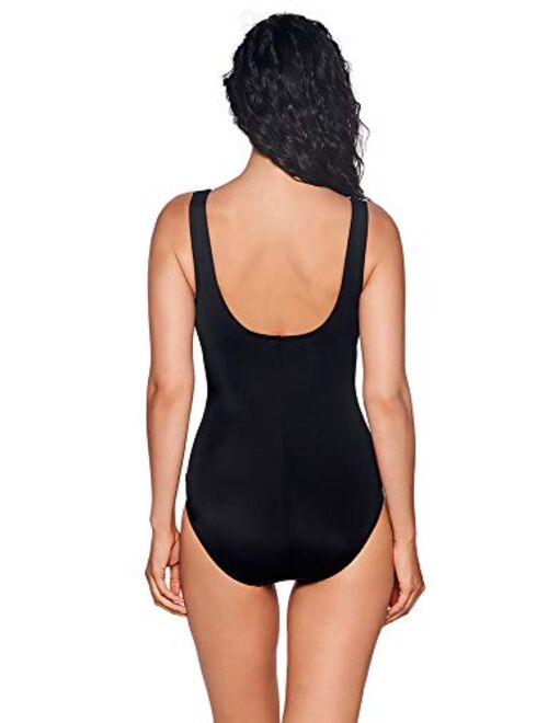 Reebok Women's Swimwear Sport Fashion Prime Performance Scoop Neck Soft Cup One Piece Swimsuit