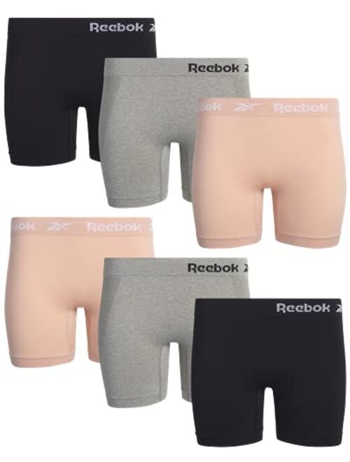 Reebok Women’s Underwear - Long Leg Seamless Slip Short Boyshorts (6 Pack)