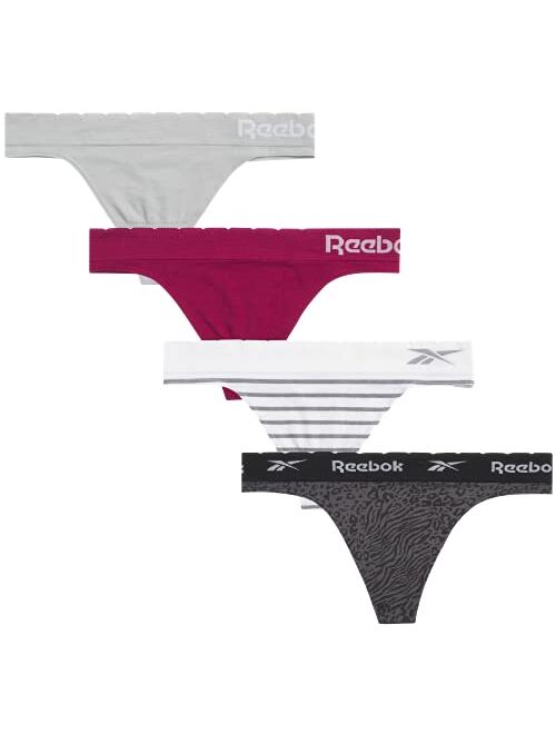 Reebok Women’s Underwear – Seamless Thong (4 Pack)