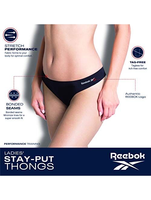 Reebok Women’s Underwear – Seamless Thong (4 Pack)