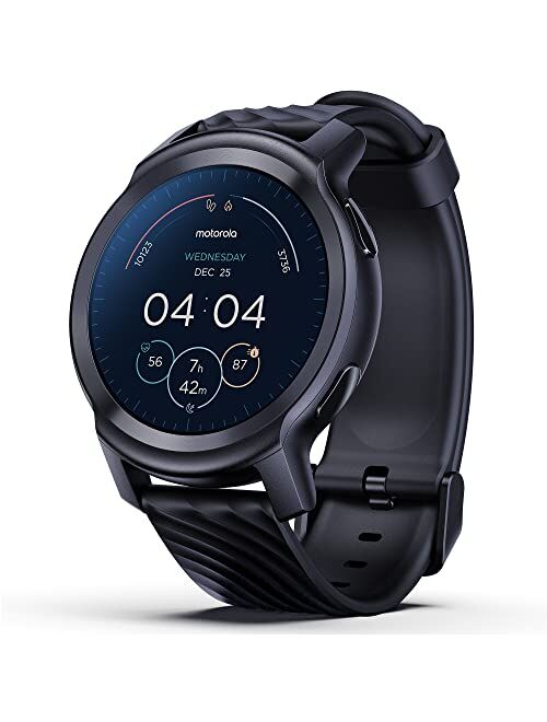 Motorola Moto Watch 100 Smartwatch - 42mm Smartwatch with GPS for Men & Women, Up to 14 Day Battery, 24/7 Heart Rate, SpO2, 5ATM Water Resistant, AOD, Android & iOS Compa