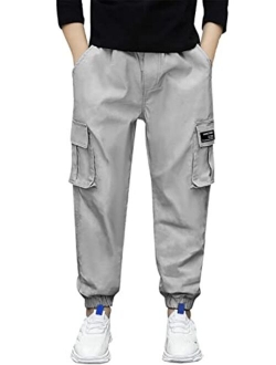 SANGTREE Boy's Multi Pocket Cargo Jogger Pants, 3-15 Years