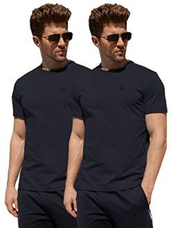 Diorlv Men's Performance Moisture Wicking T-Shirt Wrinkle-Resistant Quick Dry Short Sleeve  UPF 50+ Sun Protection Athletic