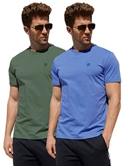 Diorlv Men's Performance Moisture Wicking T-Shirt Wrinkle-Resistant Quick Dry Short Sleeve  UPF 50+ Sun Protection Athletic