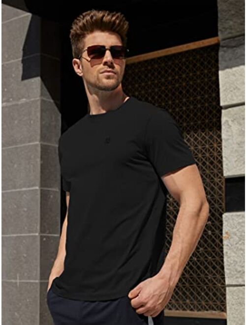 Diorlv Men's Performance Moisture Wicking T-Shirt Wrinkle-Resistant Quick Dry Short Sleeve  UPF 50+ Sun Protection Athletic