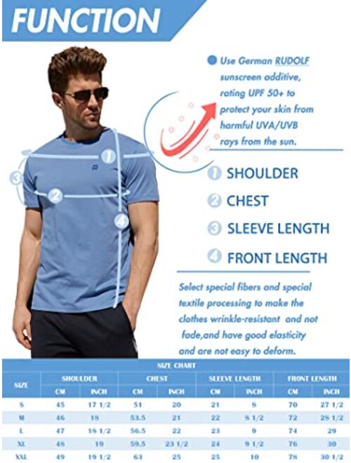 Diorlv Men's Performance Moisture Wicking T-Shirt Wrinkle-Resistant Quick Dry Short Sleeve  UPF 50+ Sun Protection Athletic