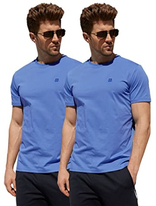 Diorlv Men's Performance Moisture Wicking T-Shirt Wrinkle-Resistant Quick Dry Short Sleeve  UPF 50+ Sun Protection Athletic