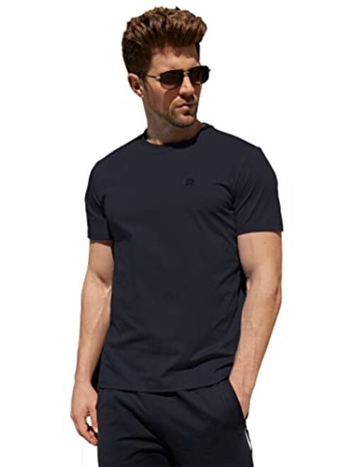 Diorlv Men's Performance Moisture Wicking T-Shirt Wrinkle-Resistant Quick Dry Short Sleeve  UPF 50+ Sun Protection Athletic