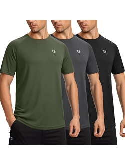 Men's Dry Fit Short Sleeve Crewneck Lightweight Moisture Wicking Tee Shirts for Men Workout Athletic Casual