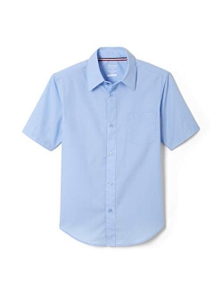 Boys' Short Sleeve Classic Poplin Dress Shirt (Standard & Husky)