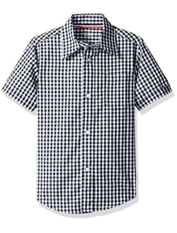 Boys' Short Sleeve Classic Poplin Dress Shirt (Standard & Husky)