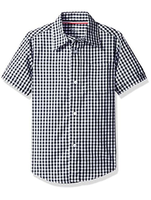 French Toast Boys' Short Sleeve Classic Poplin Dress Shirt (Standard & Husky)